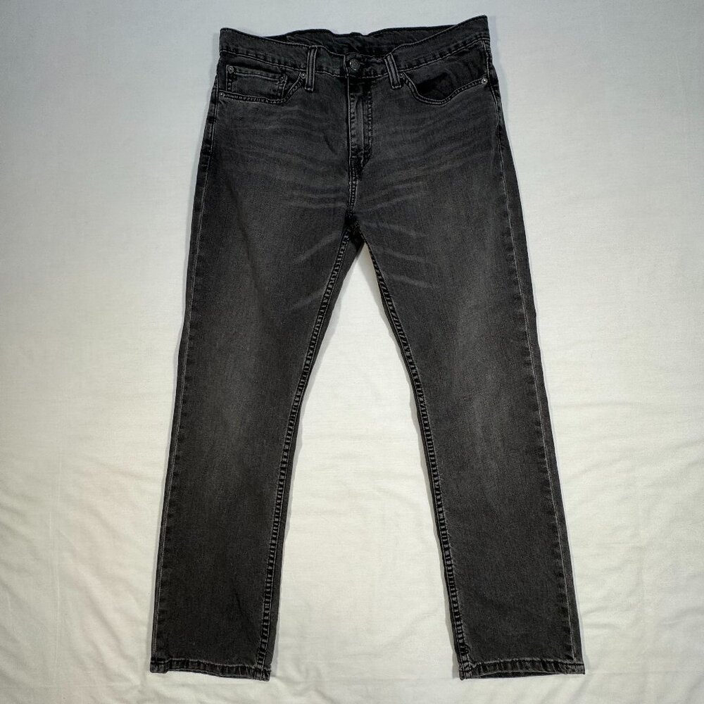Levi's 511 Jeans Mens Black Denim Straight Stretch Faded Biker Skater Grunge